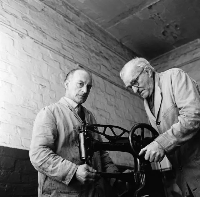 Framed Print : One of Middlesbroughs last remaining cobbler shops is closing down. 1971 Framed Print : One of Middlesbroughs last remaining cobbler shops is closing down. 1971