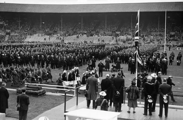 Framed Print : Middlesex Civil Defence, Wembley Stadium. C. D. and N. F. S Framed Print : Middlesex Civil Defence, Wembley Stadium. C. D. and N. F. S