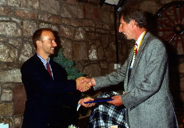 Midge Ure receiving Rotary Club award August 1986