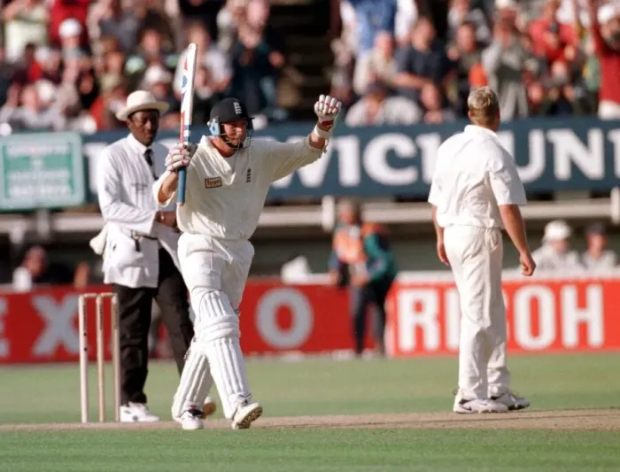Framed Print : Mike Atherton the English captain celebrates at end of first Test Match at Edgbaston