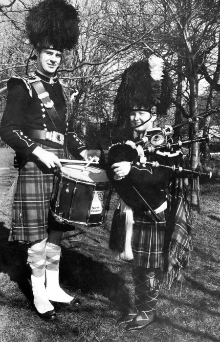 Framed Print : Mike Glabus and Michelle Dawson from the North Tyne and District Pipe Band in March 1985 Framed Print : Mike Glabus and Michelle Dawson from the North Tyne and District Pipe Band in March 1985