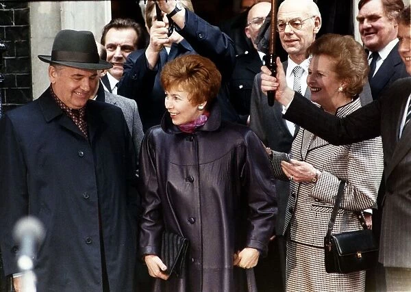 Mikhail and Raisa Gorbachev visit England 1989 LFEY003 Margaret Thatcher