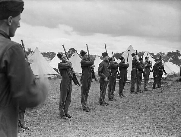 Militiamen in training 15th July 1939 Militiamen seen here at Whittington Barracks