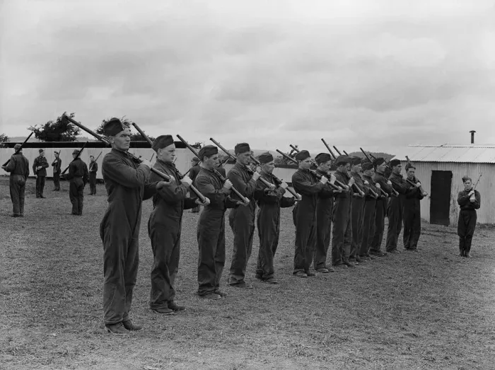 Framed Print : Militiamen in training 27th July 1939 Militiamen seen here at Oswestry camp Framed Print : Militiamen in training 27th July 1939 Militiamen seen here at Oswestry camp