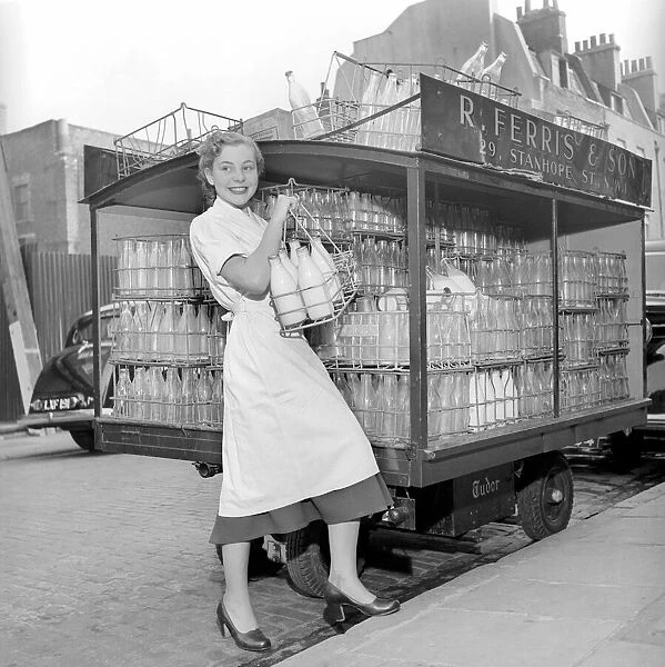Milk Woman cum Ballerina. Barbara Ferris who by day delivers the milk and the eggs