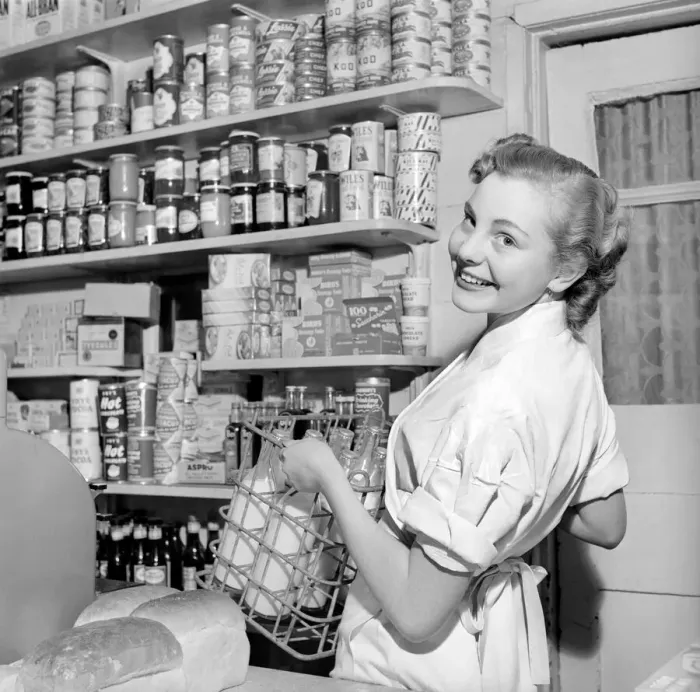 Framed Print : Milk Woman cum Ballerina. Barbara Ferris who by day delivers the milk and the eggs