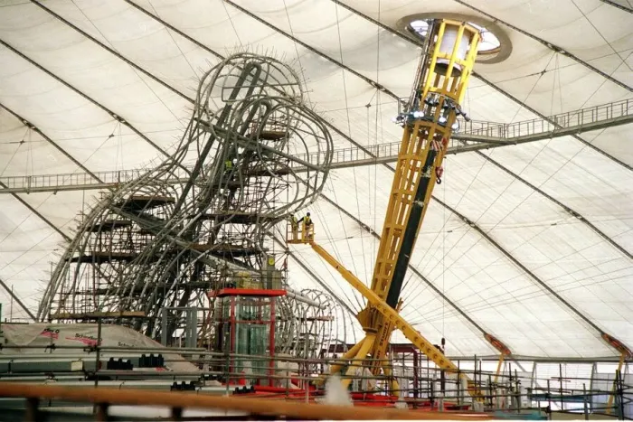 Framed Print : Millennium Dome construction site