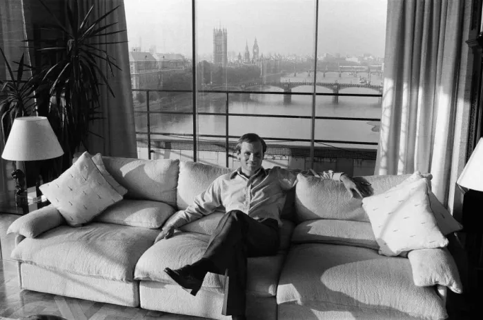 Framed Print : Millionaire author Jeffrey Archer pictured in his penthouse Embankment flat overlooking Framed Print : Millionaire author Jeffrey Archer pictured in his penthouse Embankment flat overlooking
