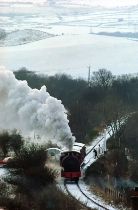 Framed Print : The Mince Pie Special steams along at the Tanfield Railway on 23rd December 1993 Framed Print : The Mince Pie Special steams along at the Tanfield Railway on 23rd December 1993