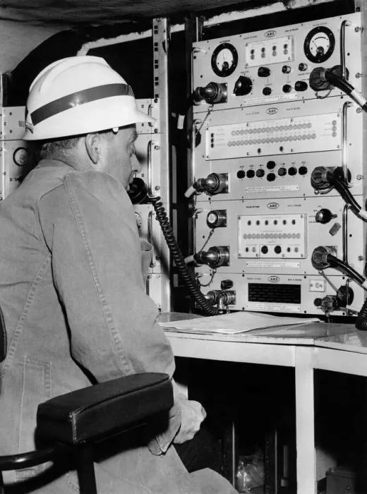 Framed Print : The miner of the future at the controls of ROLF