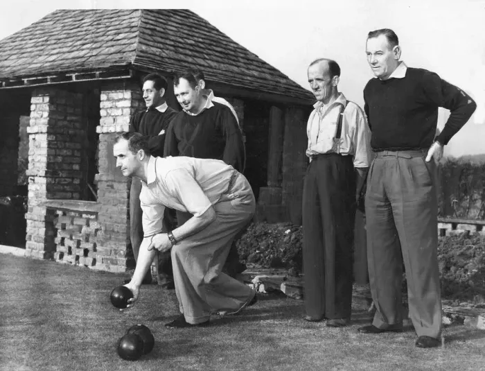 Framed Print : Miners activites at Hartford Hall - playing bowls
