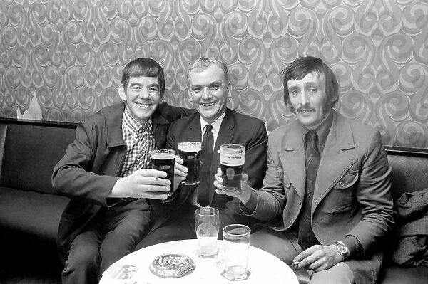 Miners celebrate their pay rise with a drink February 1975 75-00903