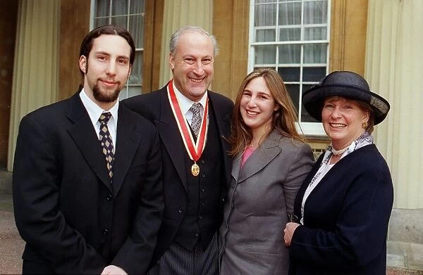 Mirror Group chairman Sir Victor Blank, pictured with family after being knighted by