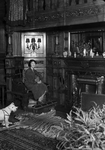Miss Diana Van den Bergh photographed in the Dutch room at her grandfathers house