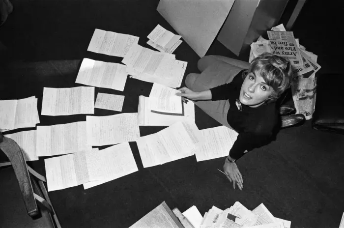 Framed Print : Miss Esther Rantzen, pictured at work in her office at the BBC, Kensington House