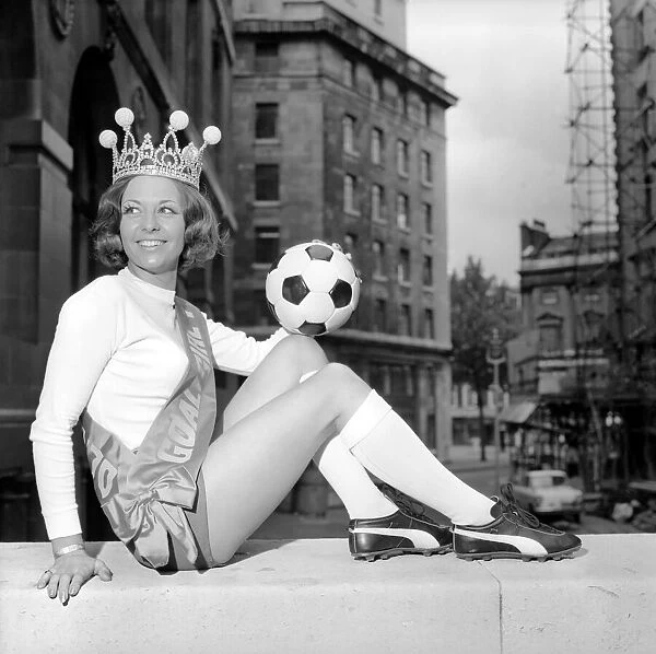 Miss Goal. Britaines No. 1 Girl Football Fan. At the Waldorf Hotel in London Ten