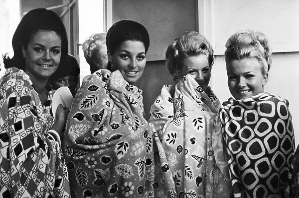 Miss Great Britain Contestants, with eventual winner 2nd left, Jennifer Gurley