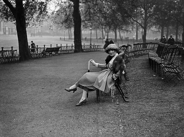 Miss Hylda Lewis in Hyde Park, London. 4th May 1920