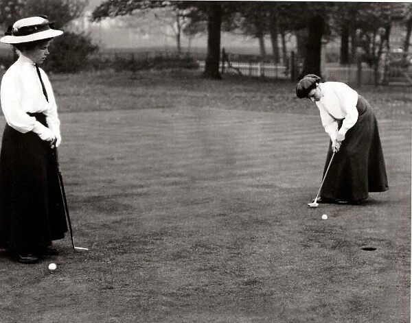 Miss N Bock and Miss M Shepton playing at the Lady Golf Competition at Timperley