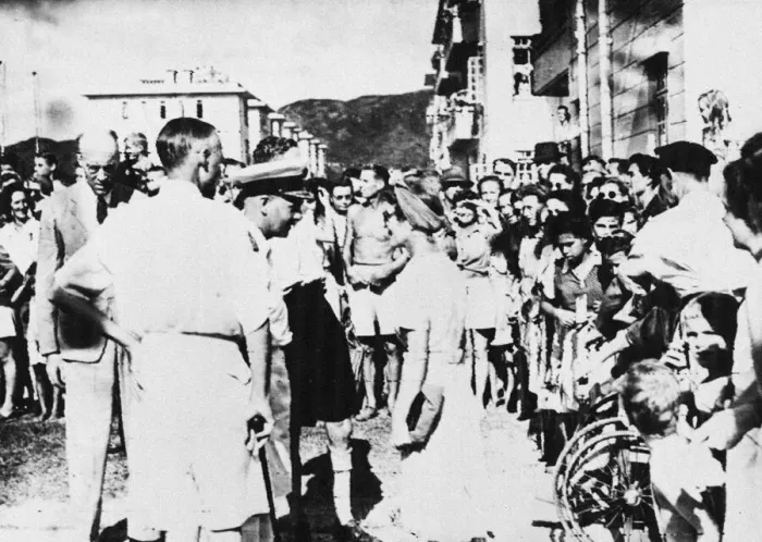 Framed Print : Miss O. Franklin, Matron of a British Naval hospital, in liberated Hong Kong Framed Print : Miss O. Franklin, Matron of a British Naval hospital, in liberated Hong Kong