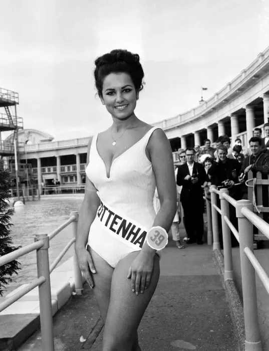 Framed Print : Miss UK 1966. Boxer Brian London judging at Blackpool. 9th August 1966