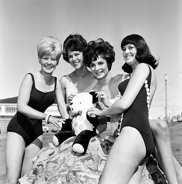 Miss UK contest 1965. Girls with mascot 'Henry'9th September 1965