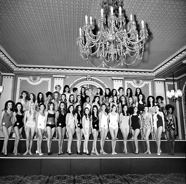 Miss World 1969. (left to right - front row) The Misses, Argentine, Australia, Austria
