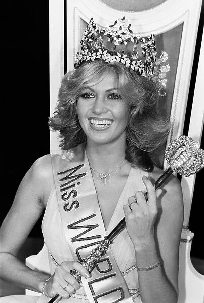 Miss World 1980. Miss Germany Gabriella Brum is crowned Miss World 13th November 1980
