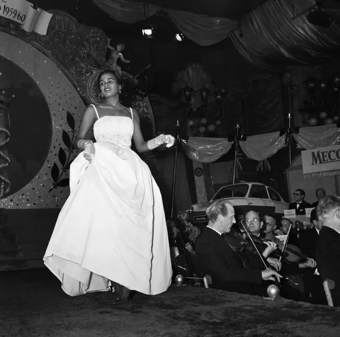 Framed Print : The Miss World beauty competition, held at the Lyceum in London