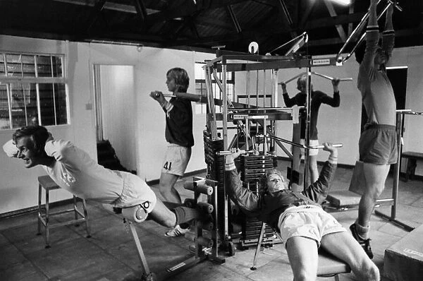 Mitcham training ground, Surrey. Chelsea players working out on the new weight-training