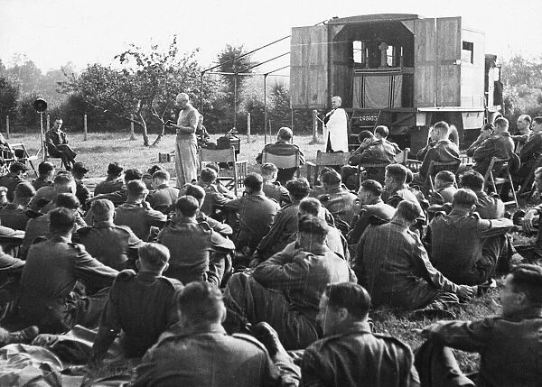 Mobile church for British solders in France. To facilitate church services for