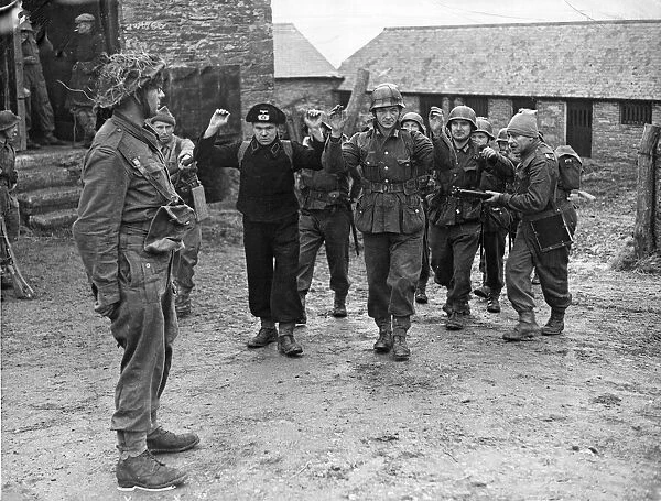 A Mock German Surrender. War Games. Training, somewhere named in England