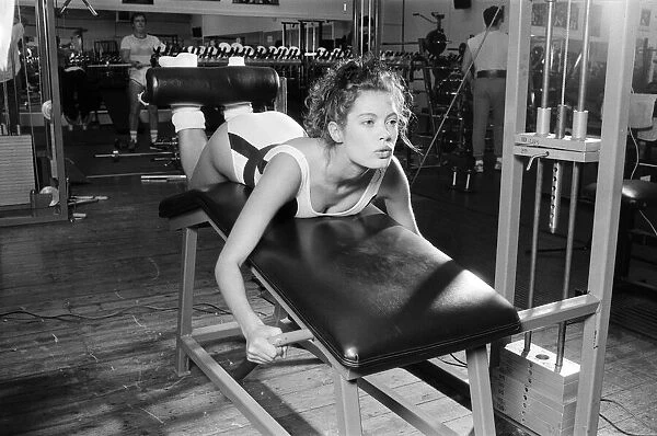 Model Andrea Kovic working out at the Covent Garden Fitness Centre. 8th January 1987