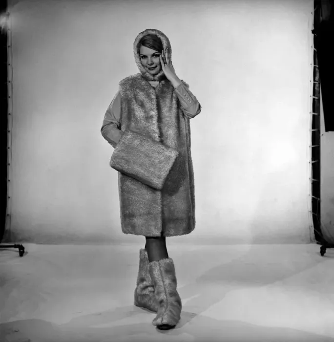 Framed Print : Model Bianca Foakes seen here modeling matching fur coat Framed Print : Model Bianca Foakes seen here modeling matching fur coat