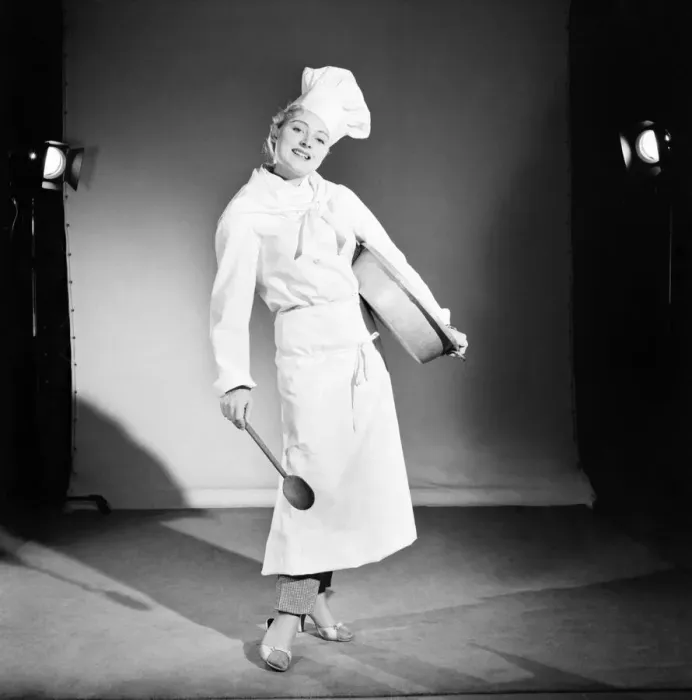 Framed Print : Model dressed as a chef. 1959 E250-005 Framed Print : Model dressed as a chef. 1959 E250-005