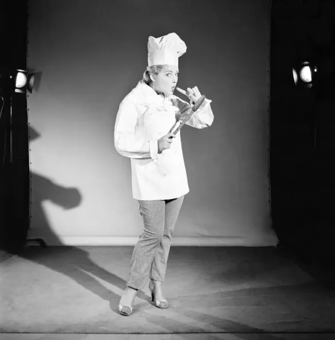 Framed Print : Model dressed as a chef. 1959 E250-008 Framed Print : Model dressed as a chef. 1959 E250-008
