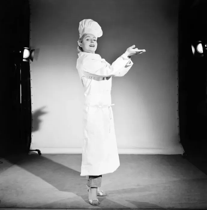 Framed Print : Model dressed as a chef. 1959 E250-009 Framed Print : Model dressed as a chef. 1959 E250-009