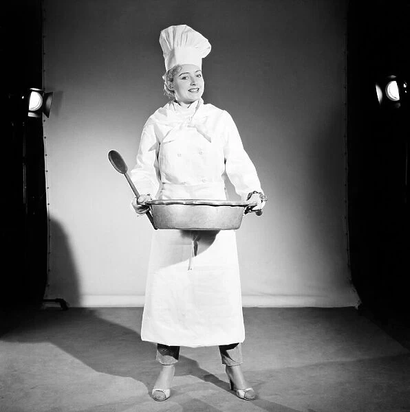 Model dressed as a chef. 1959 E250-010