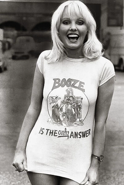 The model seems to happily support the message her T-Shirt brings across