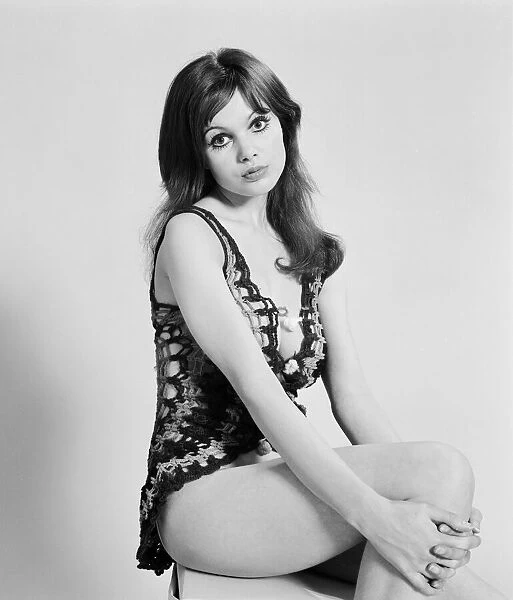 Model and horror film actress Madeline Smith poses in the studio. 25th March 1971