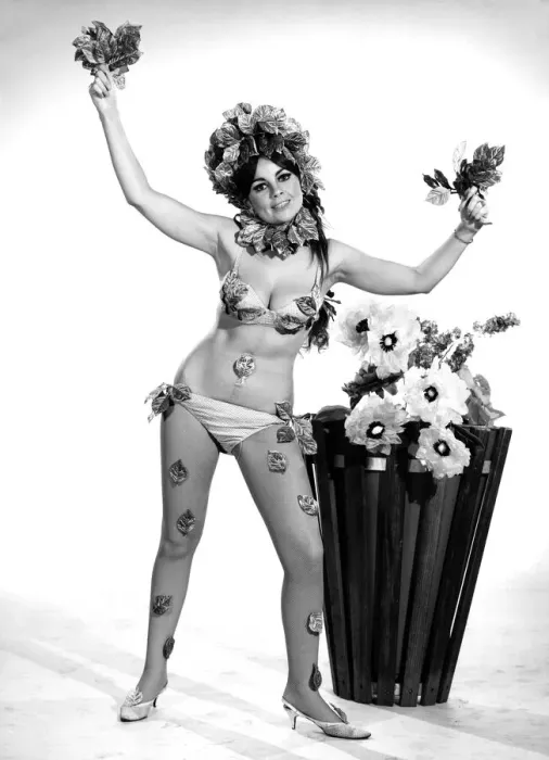 Framed Print : Model Karen Young wearing easter flower costume: 1966 Framed Print : Model Karen Young wearing easter flower costume: 1966