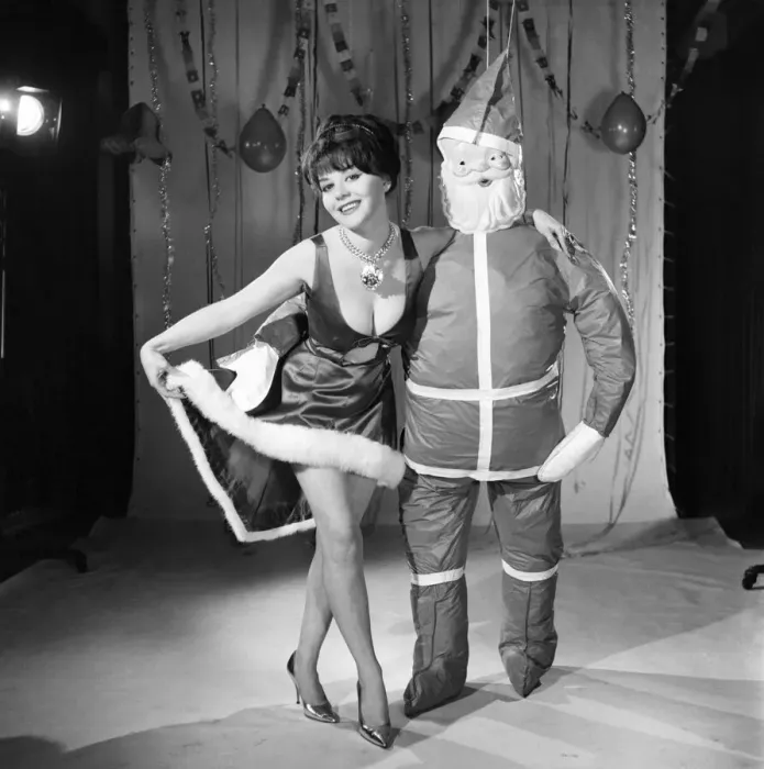 Framed Print : Model Kim Tracy seen here dressed for the office Christmas Party. 1960 E479-025 Framed Print : Model Kim Tracy seen here dressed for the office Christmas Party. 1960 E479-025