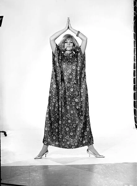 Model Marilyn Rickards seen here wearing a kaftan. Circa 1966