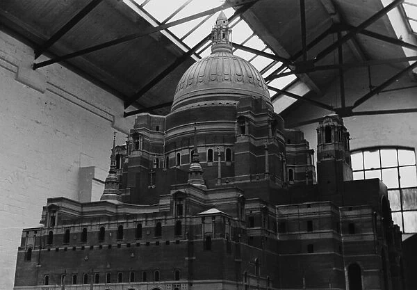 Model of the proposed Liverpool Metropolitian Cathedral, 8 December 1937