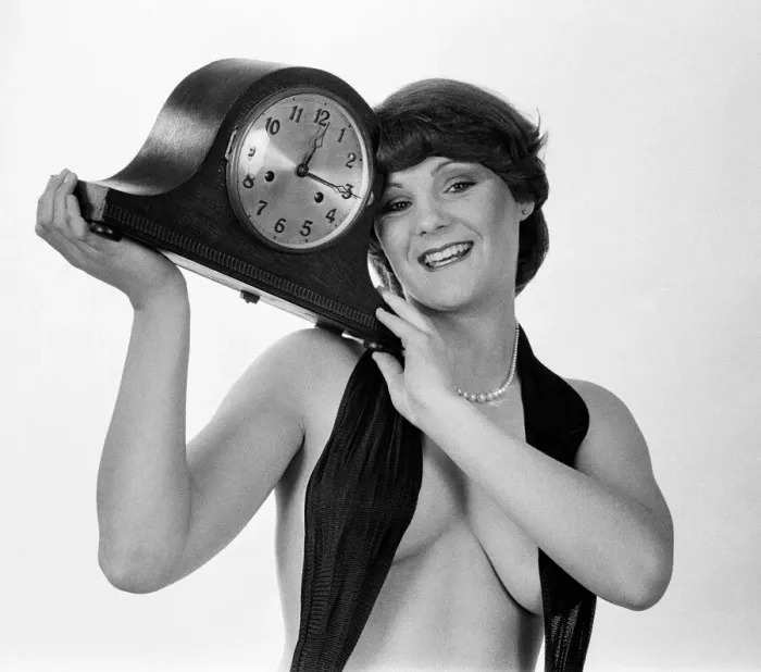 Framed Print : Model reminding people to put their clocks back by one hour at the end of British Summer Framed Print : Model reminding people to put their clocks back by one hour at the end of British Summer