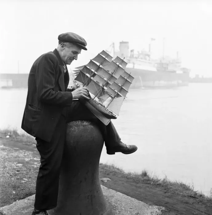 Framed Print : Model Ship Maker Issac March. November 1952 C5678 Framed Print : Model Ship Maker Issac March. November 1952 C5678