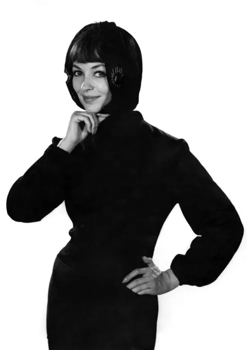 Framed Print : Model Valerie Gaten wearing a hooded top. October 1961
