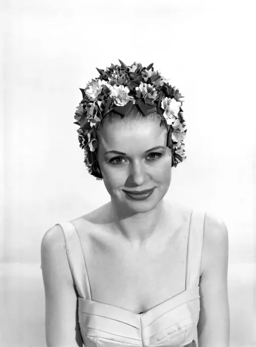 Framed Print : Model Vyvyan Dunbar wearing bathing hats Circa 1963 Framed Print : Model Vyvyan Dunbar wearing bathing hats Circa 1963