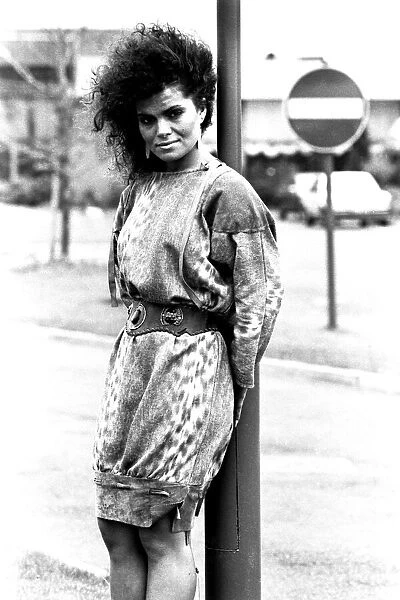 A model wearing a dress in September 1983