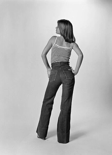 Model wearing Jeans, Studio Pix, Thursday 3rd June 1976
